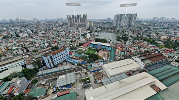 Xem tiến độ chung cư Động Lực Tower 130 Hạ Đình từ trên cao