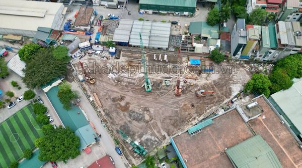 View trực diện về tiến độ xây dựng dự án Động Lực Tower Hạ Đình